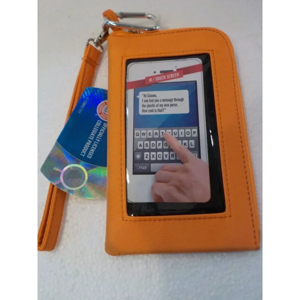 NWT Oklahoma State University ID Wallet Cell Phone Case Orange Wristlet Purse